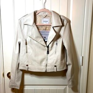 Guess Women's Off-White Leather Jacket